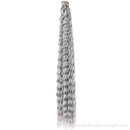 Blonde Pink Brown Customs Size Synthetic Long Curly Braiding Hair Water Wave Crochet Wavy Braiding Hair For RU